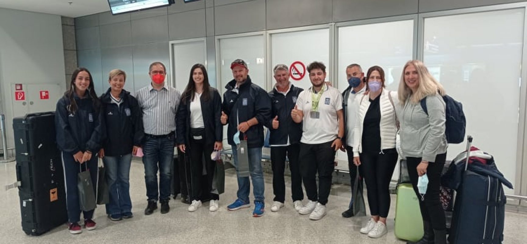 Υποδοχή της Εθνικής ομάδας Τοξοβολίας στο αεροδρόμιο Ελευθέριος Βενιζέλος